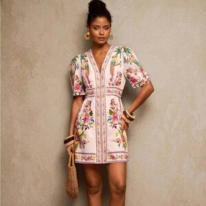 V Neck Short Sleeve Fitted Mini Dress